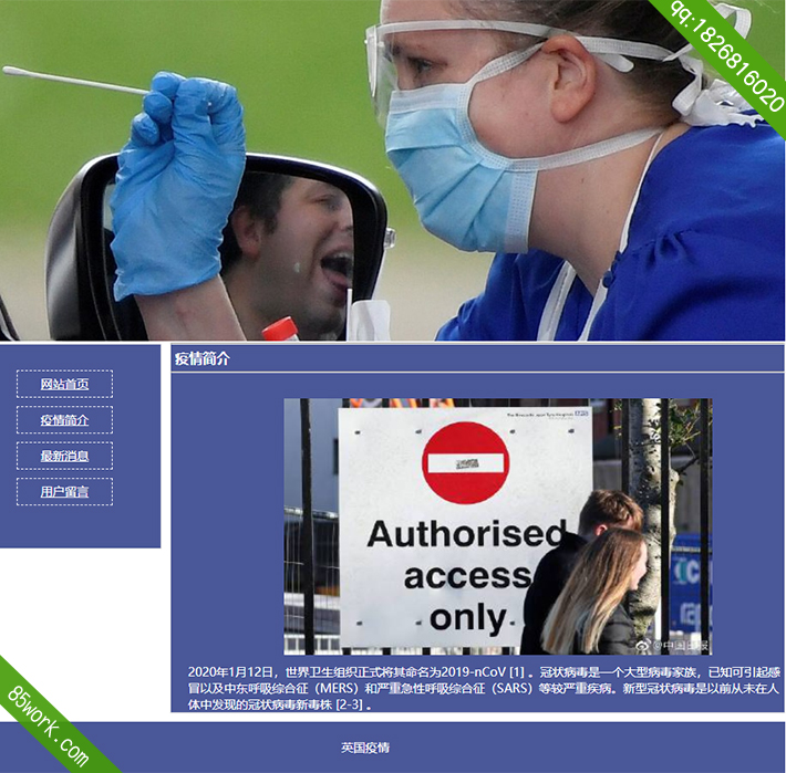 英国疫情网页制作作业